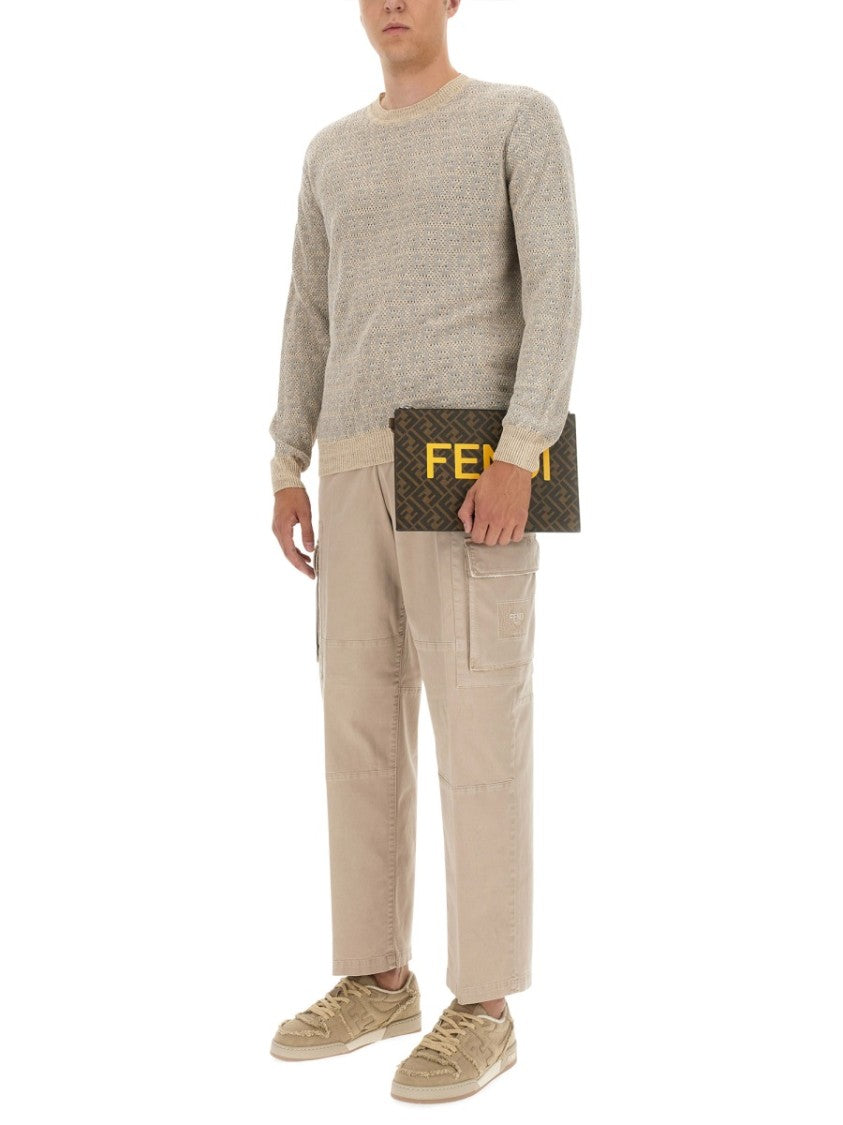 Fendi Straight Leg Gabardine Pants