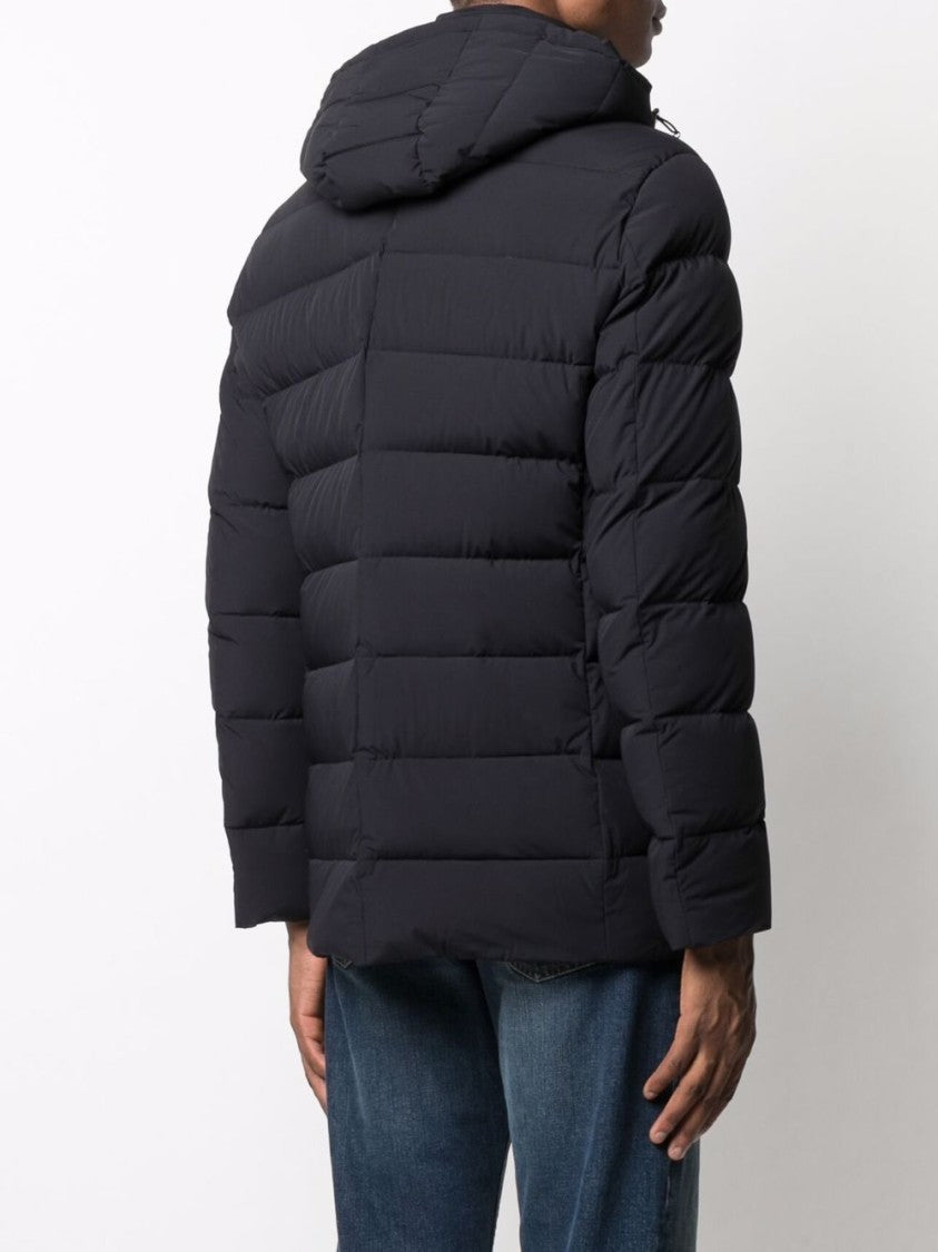 Moorer High Neck Double-Breasted Parka With Detachable Hood