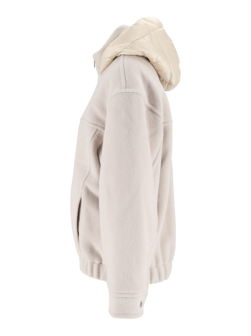 Peserico Plush Hooded Wool-Blend Short Coat
