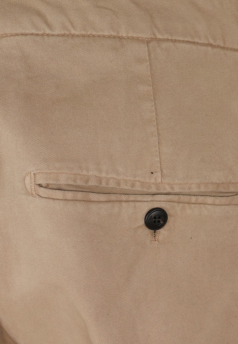 Dondup Tailored Stretch Cotton Trousers With Cuffed Hems