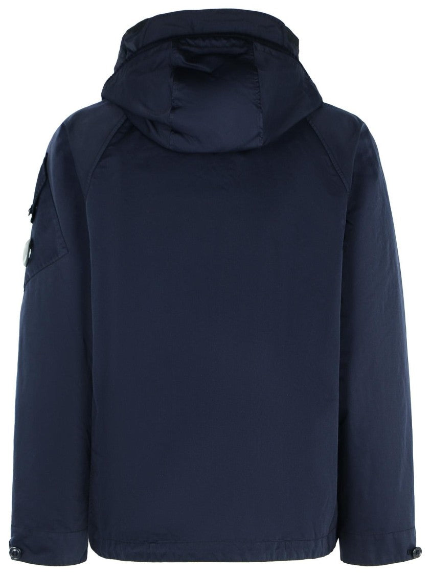 C.P. Company Navy Polyester Blend Hooded Jacket