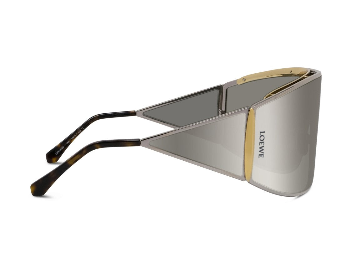 Loewe Gold Lw40202u Futuristic Mirrored Shield Sunglasses