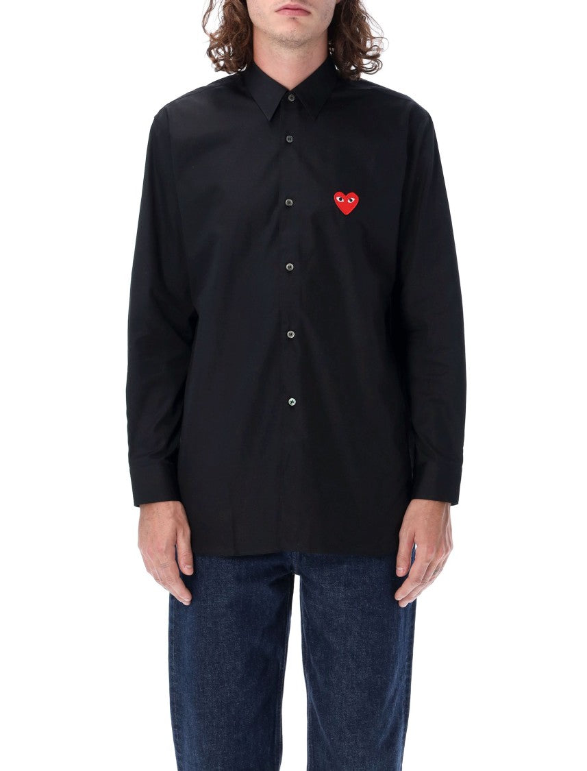 Comme Des Garçons Tailored Button-Up Shirt With Distinctive Heart Emblem