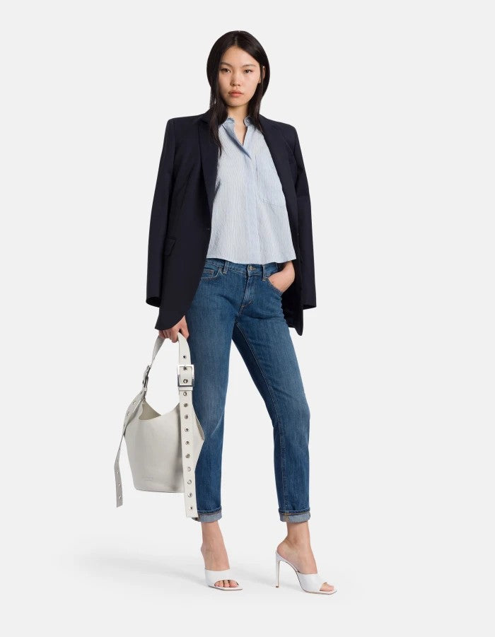 Dondup Cropped Straight-Leg Jeans With Rolled Cuffs