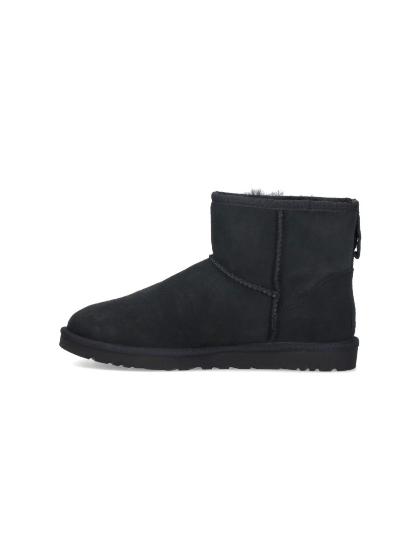 Ugg Black Classic Mini Suede Shearling Boots