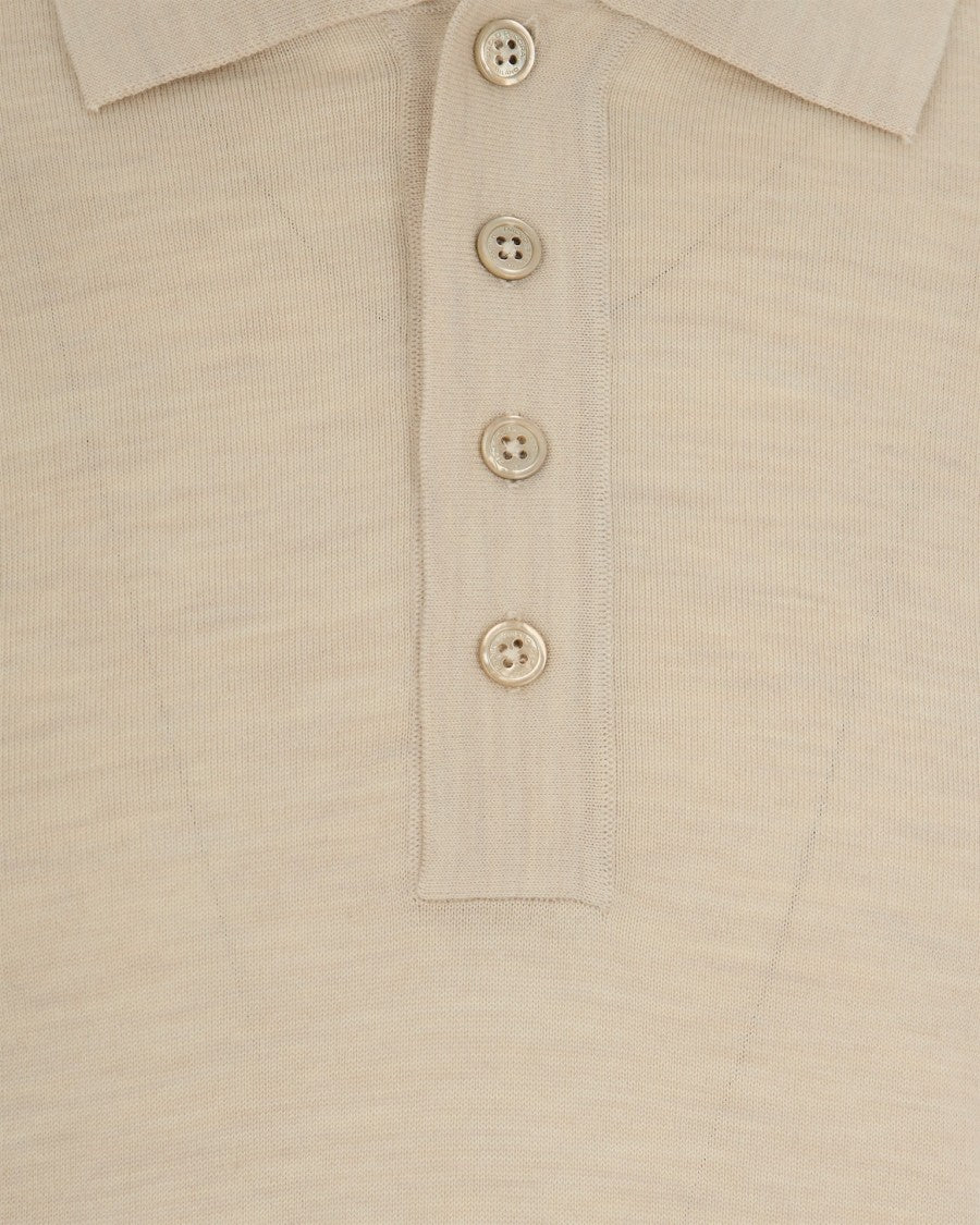Paolo Pecora Beige Knit Polo Shirt