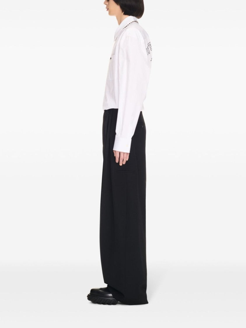 Off-White Black Wool Tailored Trousers