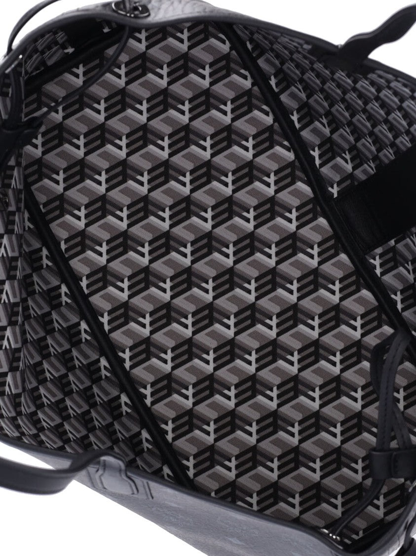 Mcm "Liz" Small Reversible Tote Bag, In Black "Visetos"