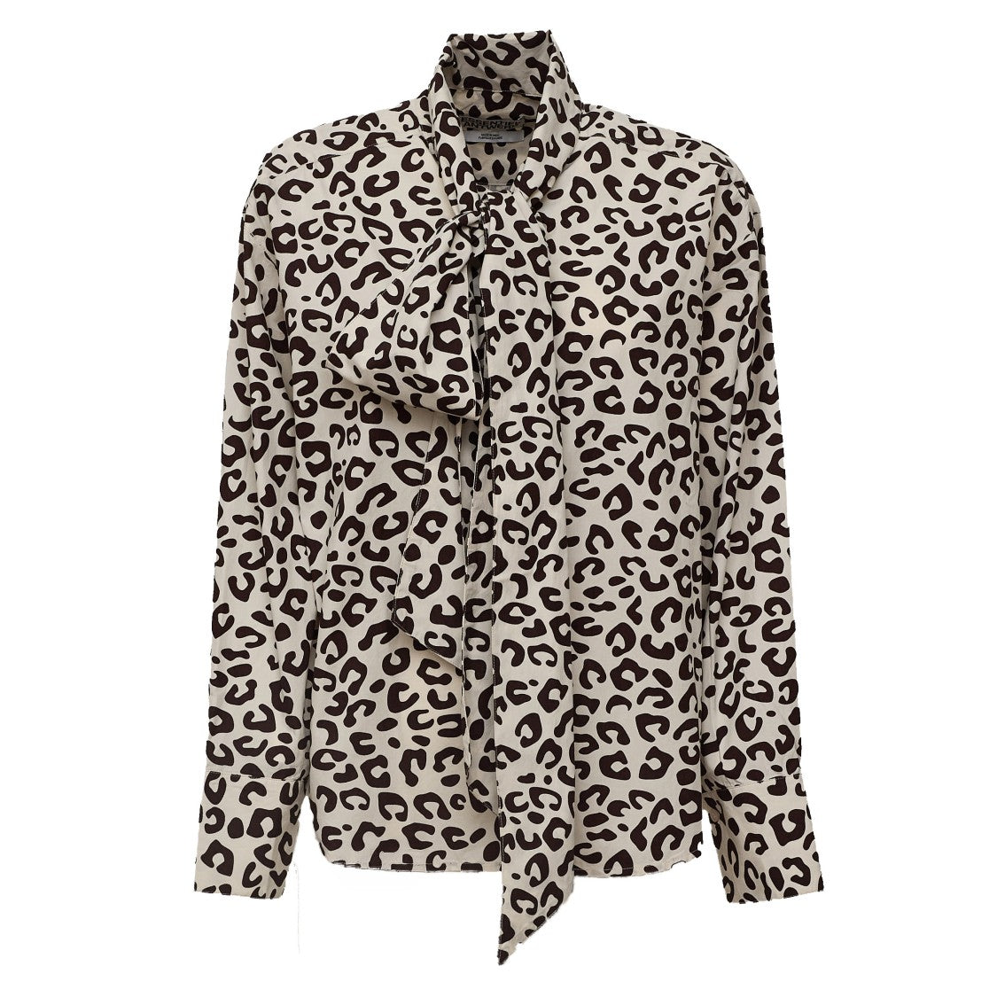 Essentiel Antwerp Kaleesi Leopard Print Pussy Bow Tie Blouse