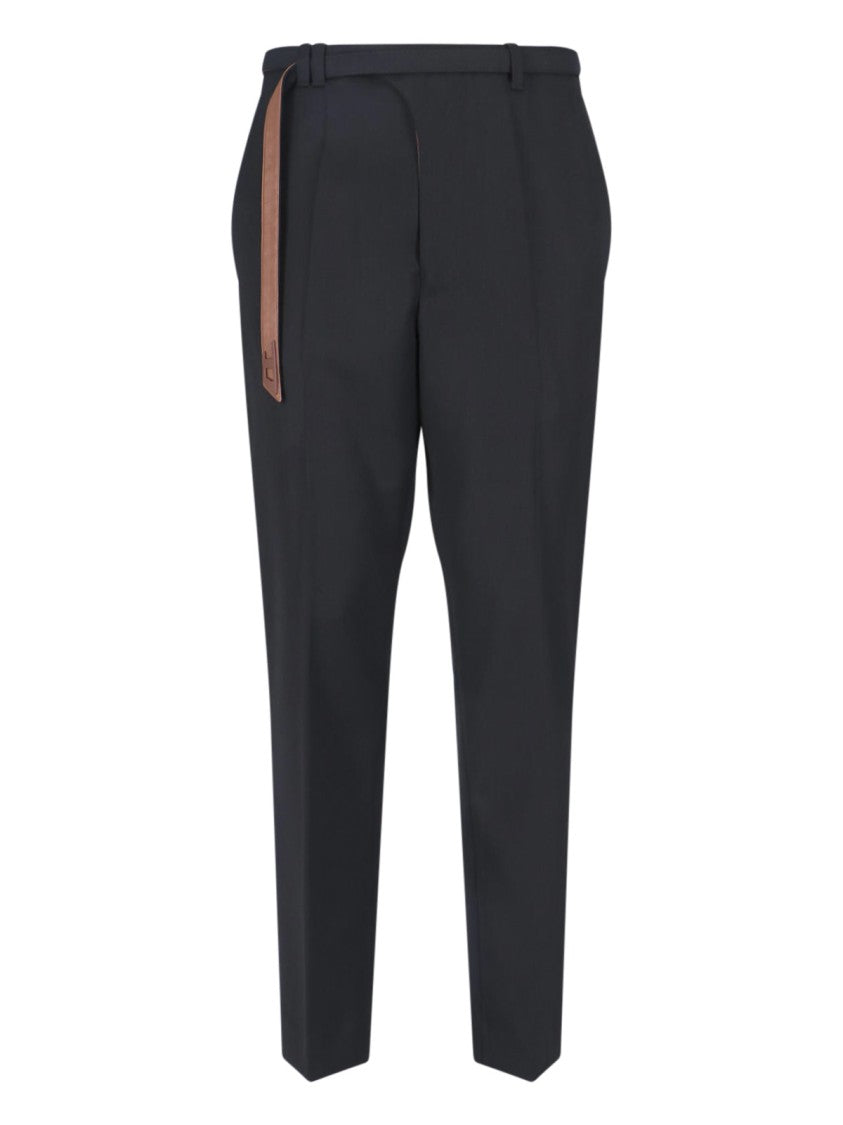 Diesel Black Tailored Biker Belt Straight Trousers