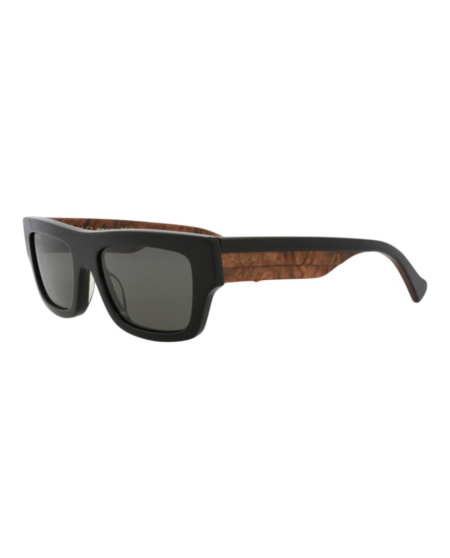 Gucci Square-Frame Eco-Conscious Sunglasses With Textured Temples