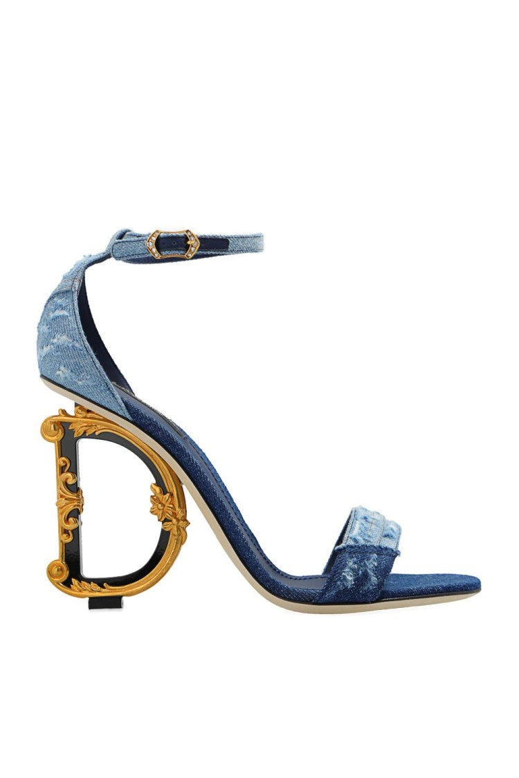 Dolce & Gabbana Vintage Denim Heeled Sandals