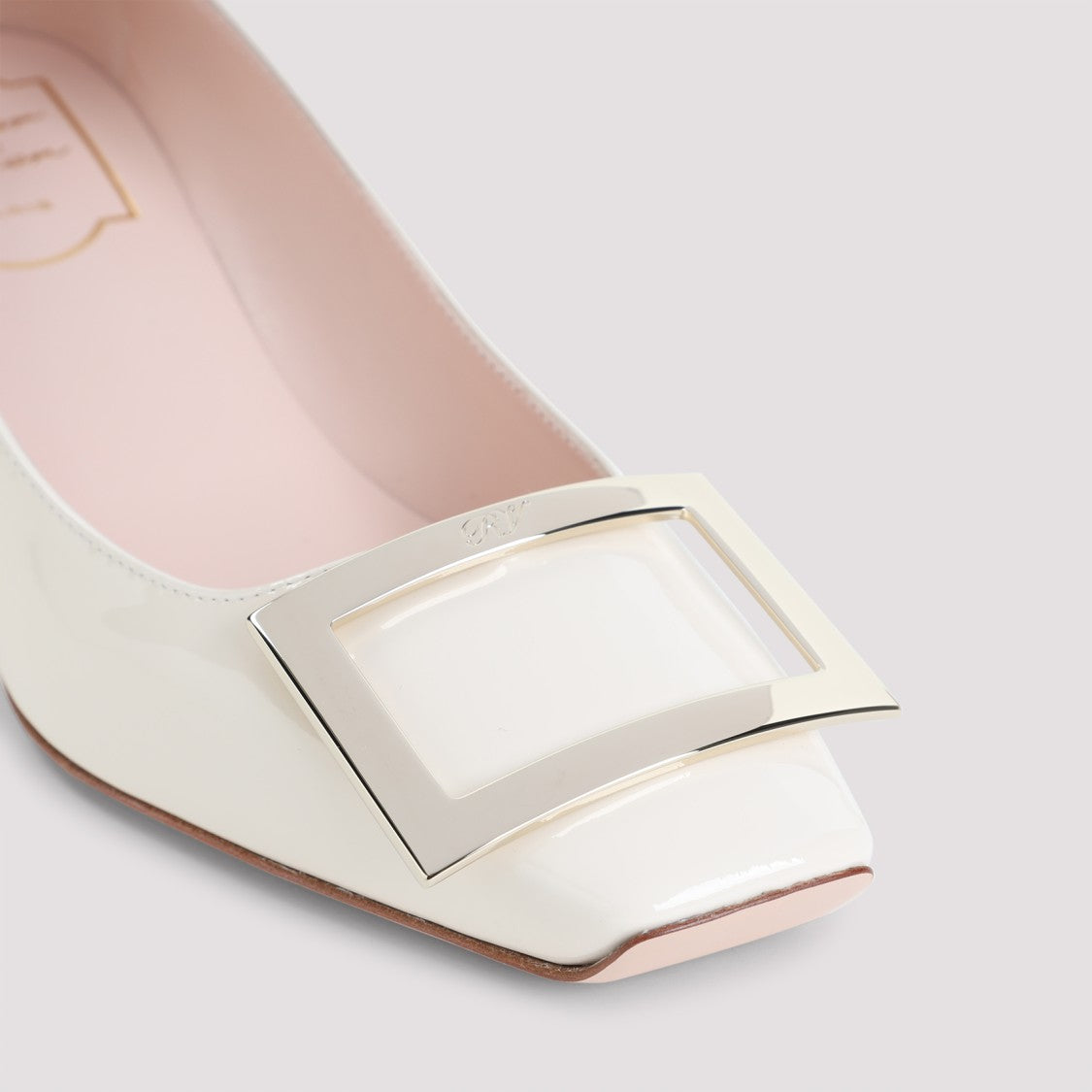 Roger Vivier Trompette 45 White Leather Pumps
