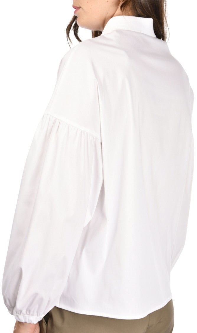 Paolo Fiorillo Capri Stretch Cotton Shirt With Puffed Sleeves