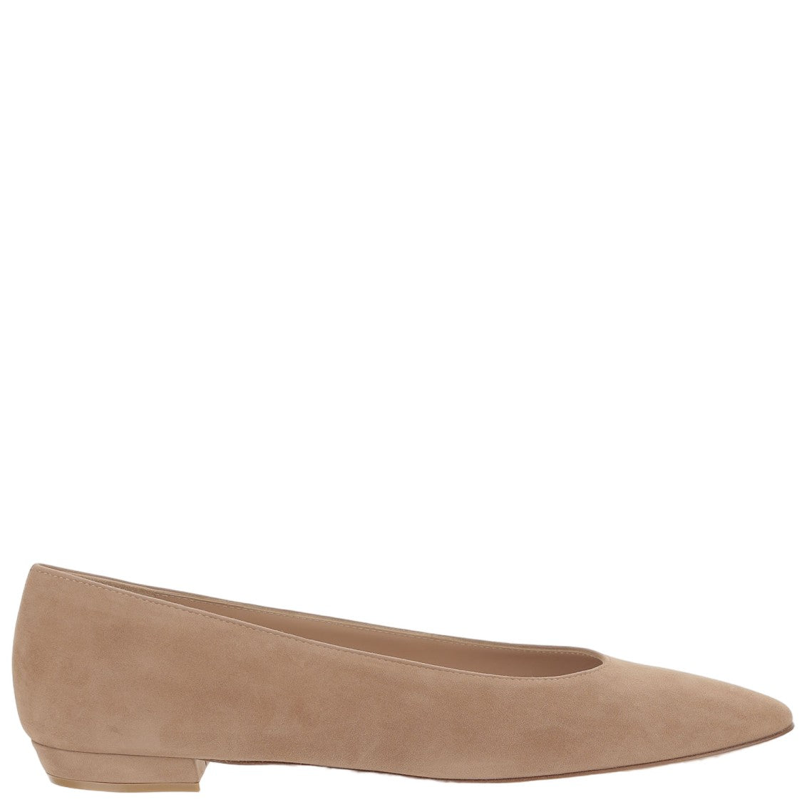 Gianvito Rossi Beige Suede Ballerina Flats