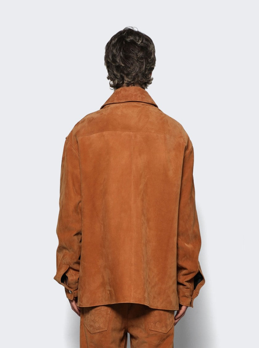 Amiri Quad Suede Overshirt Golden Coast