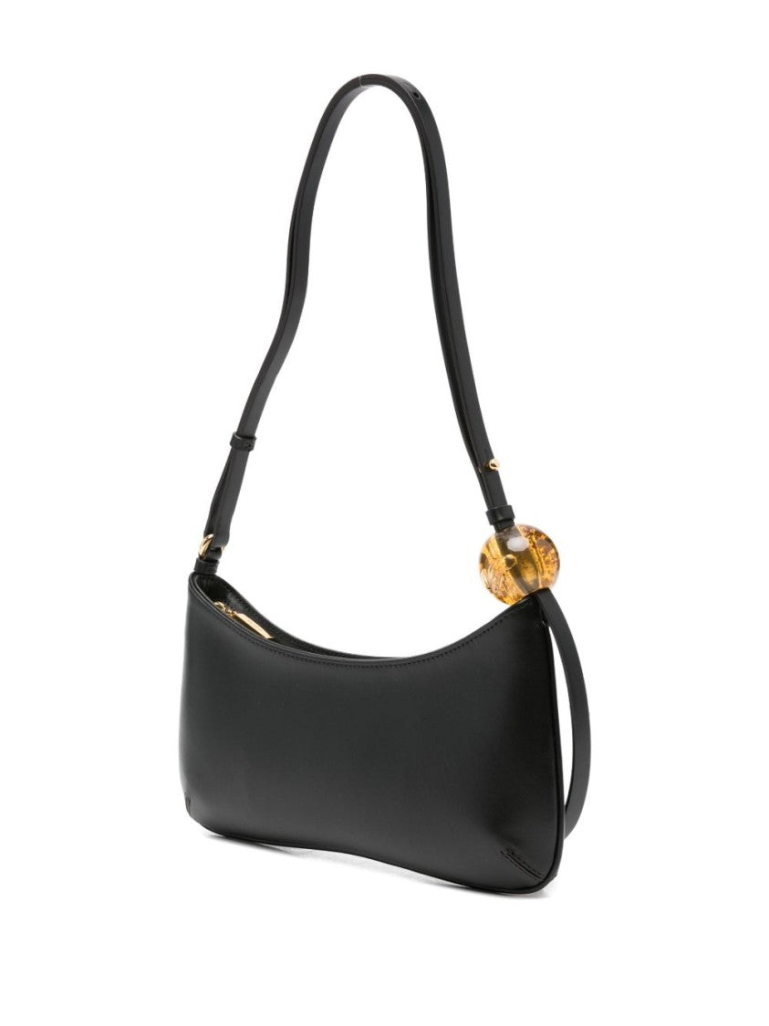 Jacquemus Silk And Nylon Elongated Black Shoulder Bag
