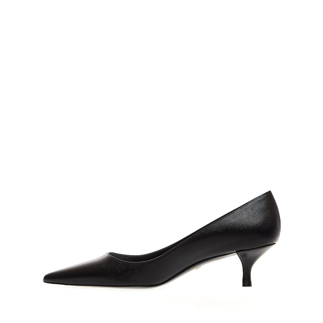 Stuart Weitzman Black Leather Hammered Pumps