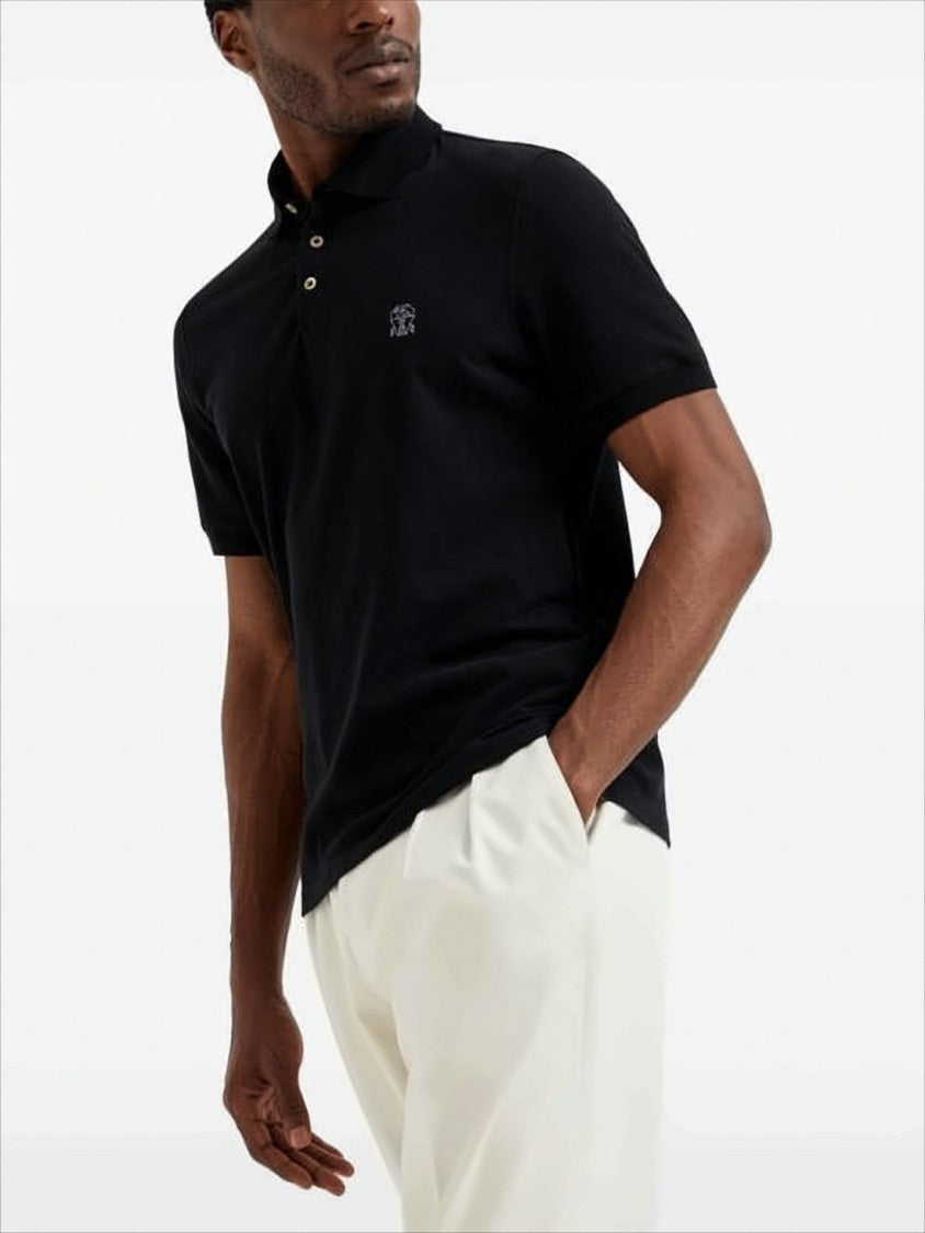 Brunello Cucinelli Short-Sleeve Polo Shirt With Traditional Collar