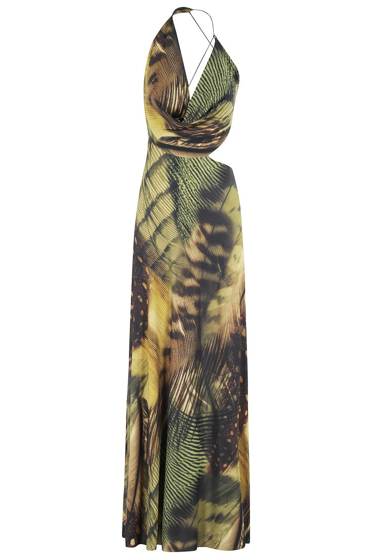 Amazuin Iselin Jungle Print Maxi Dress
