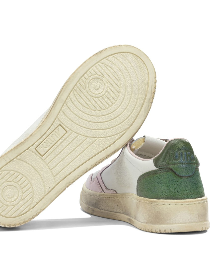 Autry White Leather Slip-On Sneakers With Vintage Accents