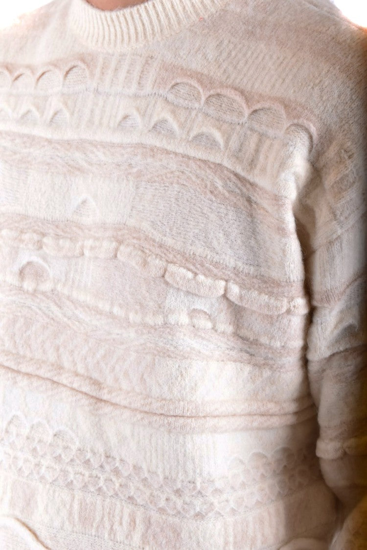 Laneus Textured Knitwear In Soft Creamy Hue