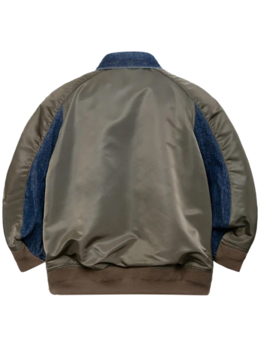 Sacai Denim And Nylon Twill Jacket With Utility Design