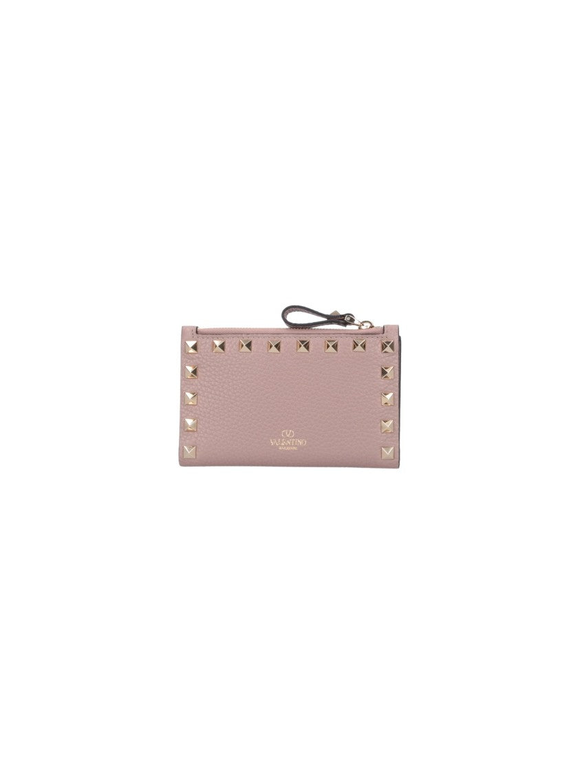 Valentino Pyramid Stud Mauve Cardholder
