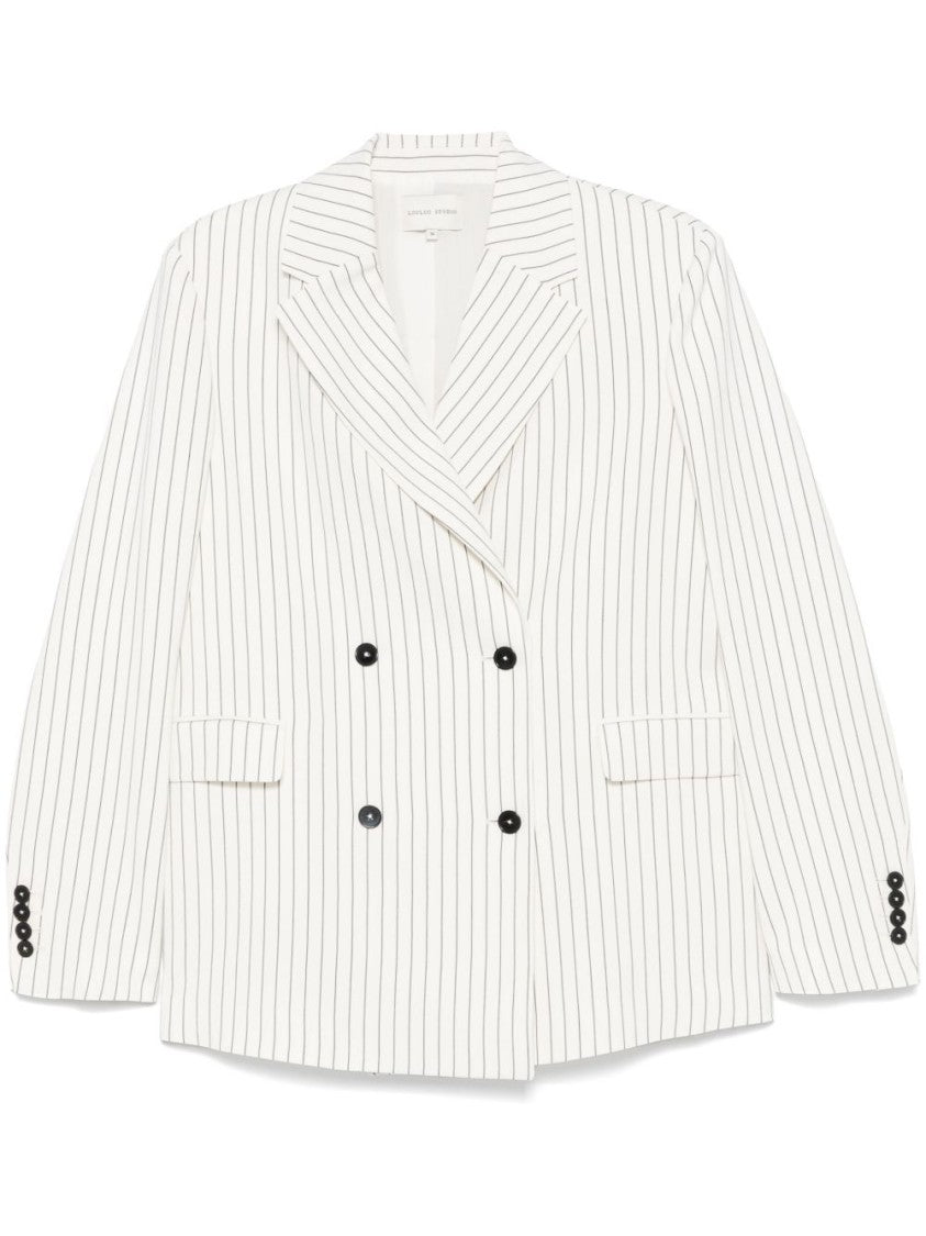 Loulou Studio White Striped Blazer