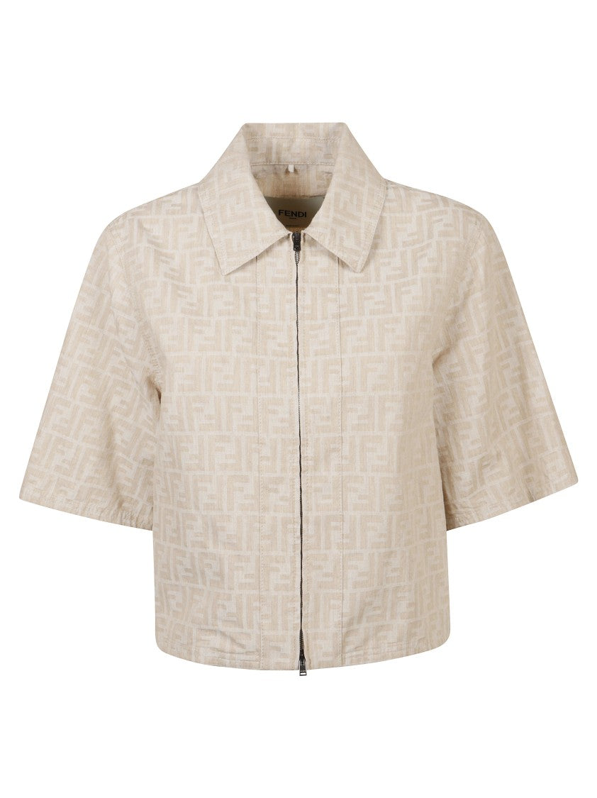 Fendi Cropped Beige Jacket