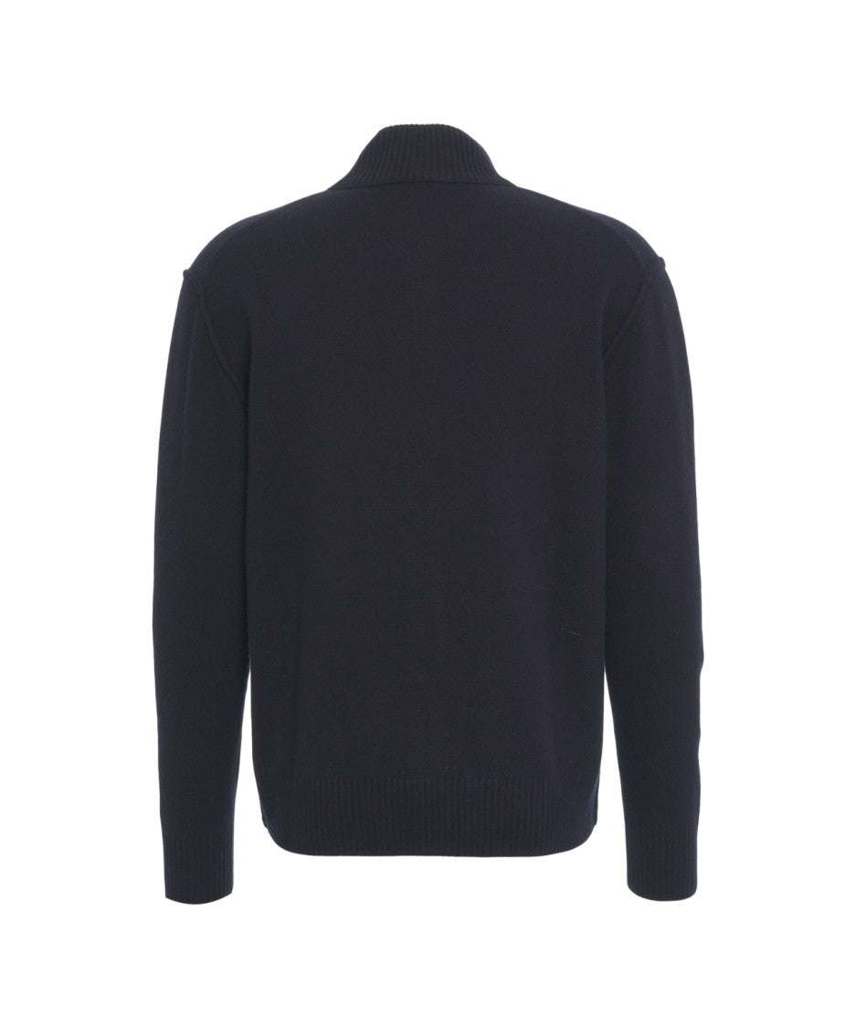 Paolo Pecora Full-Zip Ribbed Knit Cardigan