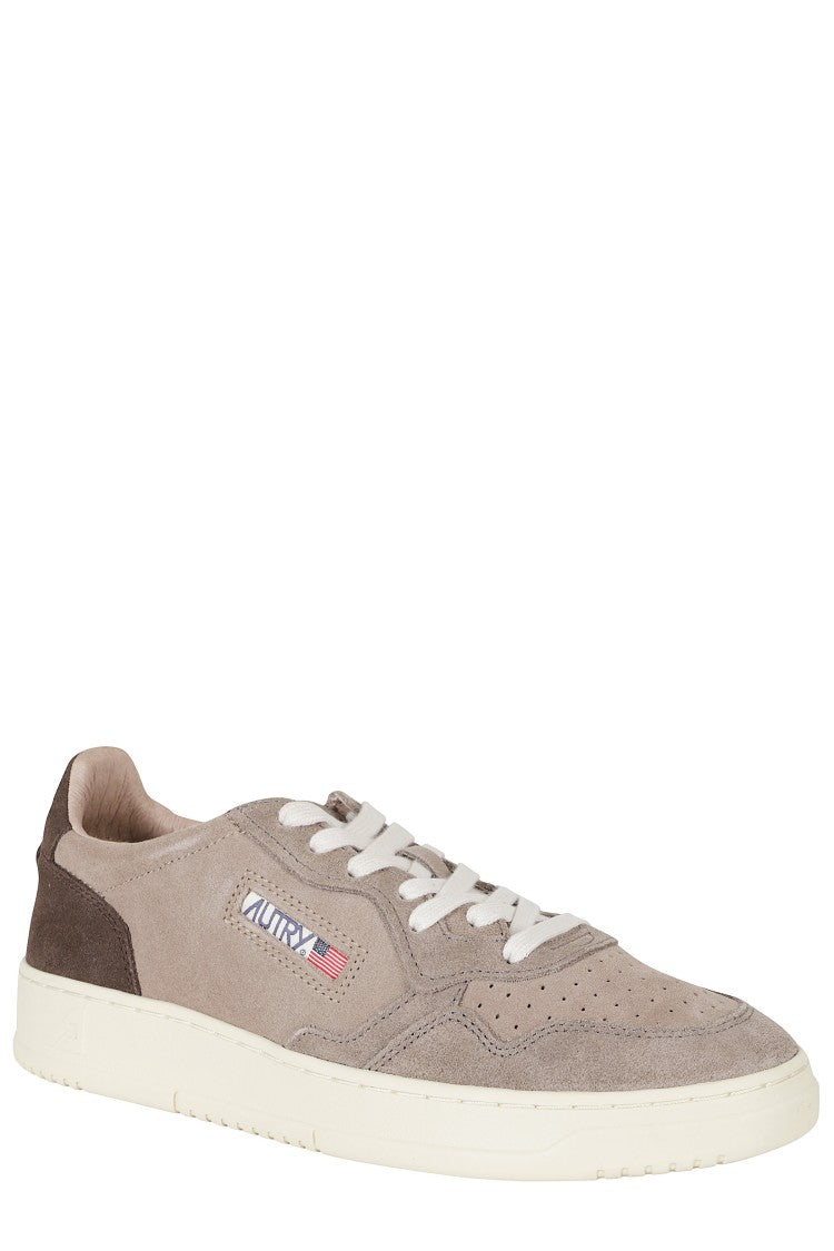 Autry Taupe Medalist Low Suede Sneakers