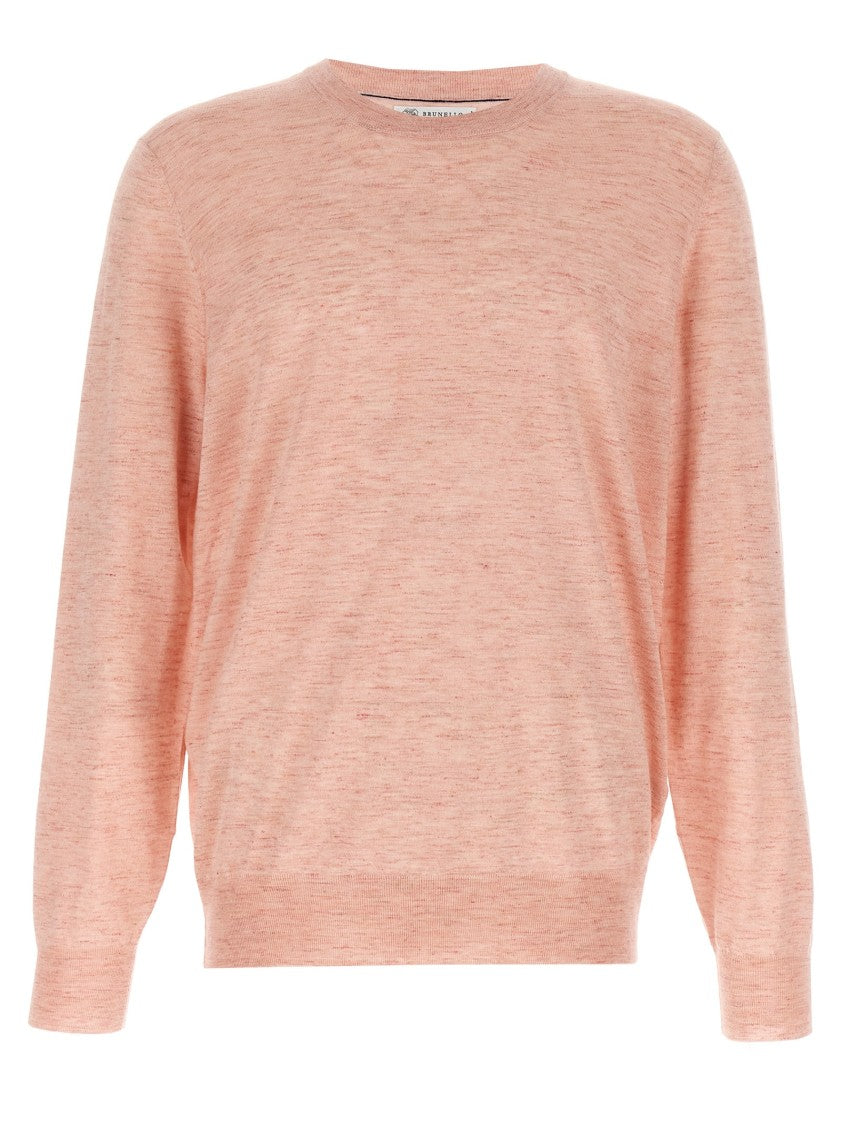 Brunello Cucinelli Melange Effect Cashmere And Silk Blend Sweater