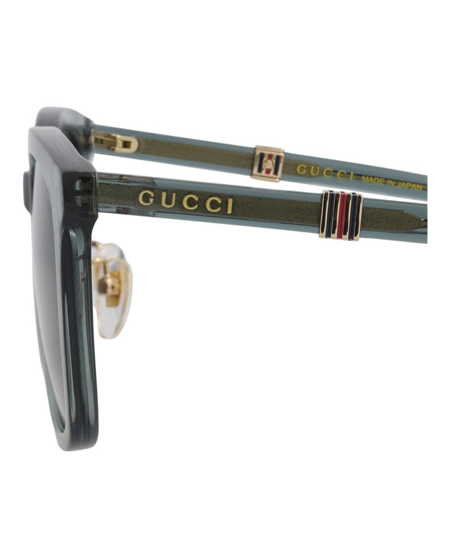 Gucci Square-Frame Recycled Acetate Sunglasses With Gold-Tone Branding
