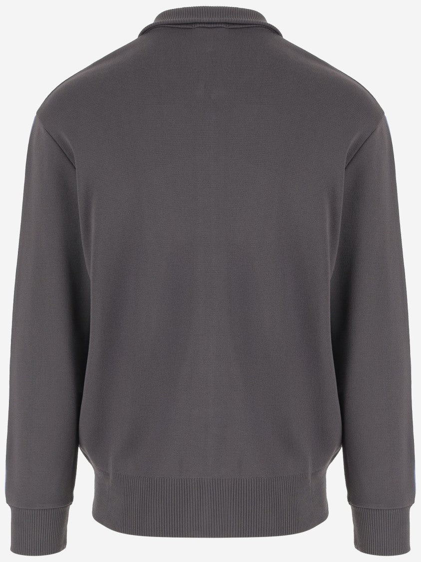 Autry Viscose Blend Jacket With Logoed Zipper And Contrast Stripes