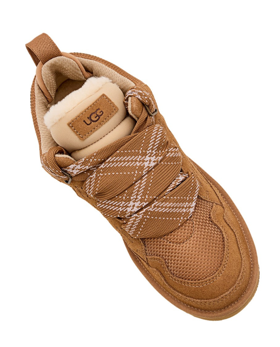 Ugg Brown Lowmel Suede Canvas Mesh Sneakers