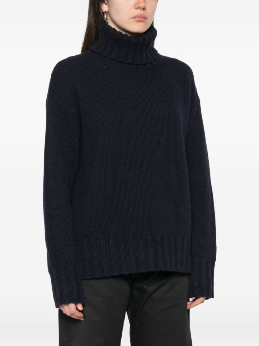 Jucca Chunky Knit Wool Turtleneck Sweater With High Ribbed Collar