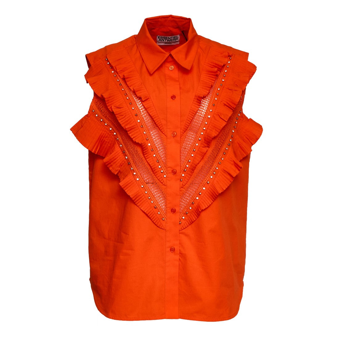 Essentiel Antwerp Jeandarlene Ruffled Eyelet Lace Shirt