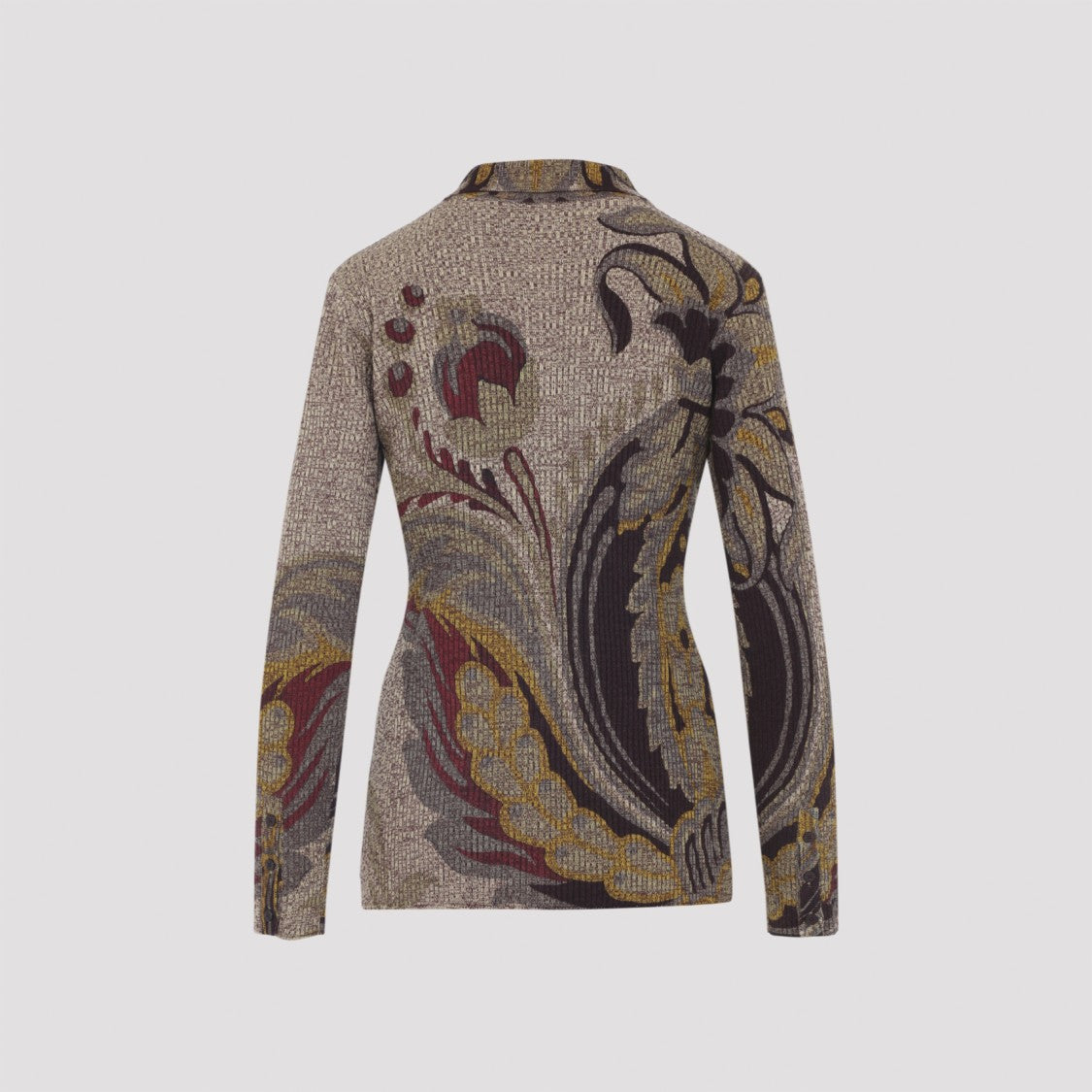 Etro Button-Up Wool Sweater With Paisley Design