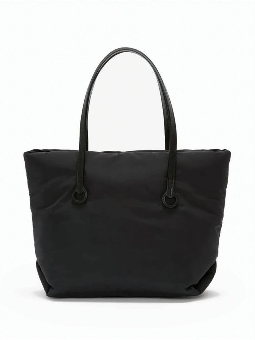 J. W. Anderson Sleek Black Polyester Tote Bag With Zippered Closure