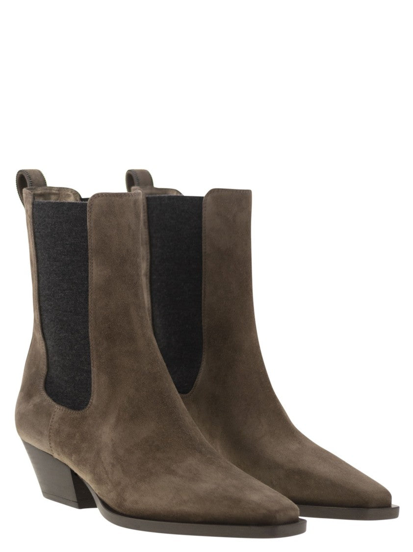 Brunello Cucinelli Texan Suede Ankle Boot
