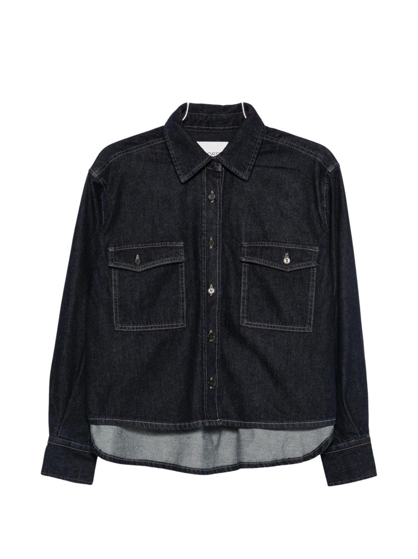 Closed Blue Organic Cotton Flap Pocket Blouse