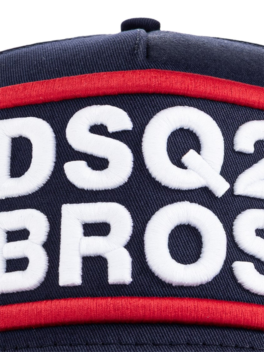 Dsquared2 Navy Blue Dsq2 Bros Logo Cotton Baseball Cap