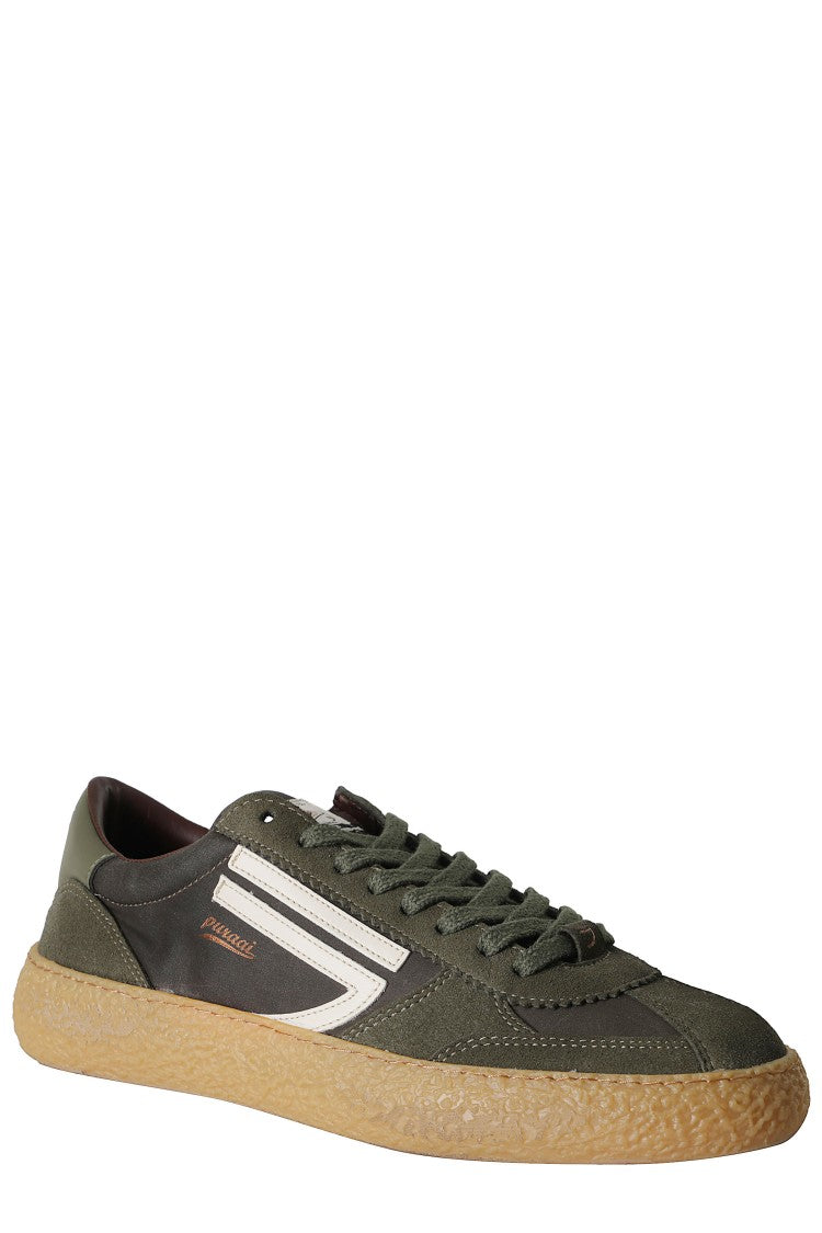 Puraai Green 1.01 Vintage Side Logo Suede Rubber Sneakers