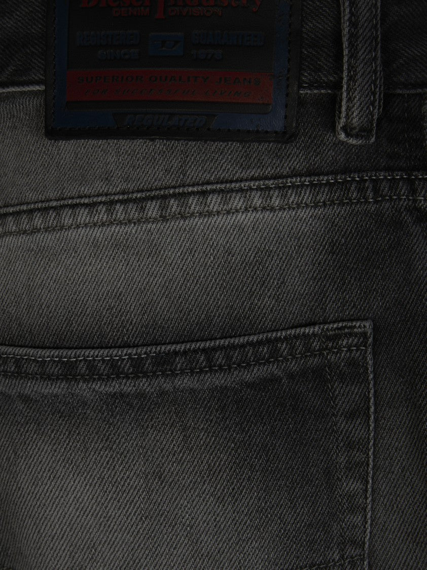 Diesel Faded Black Mid Length Denim Shorts