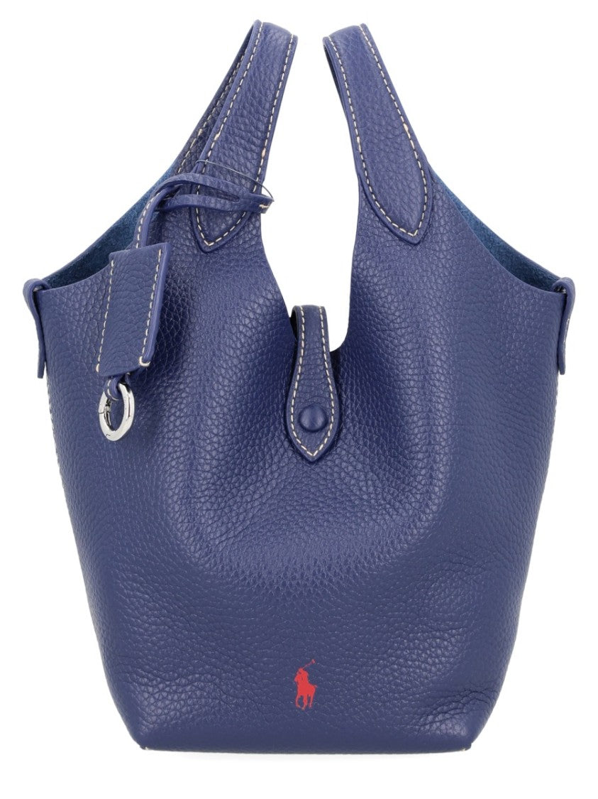 Polo Ralph Lauren Polo Play Small Textured Leather Tote Bag