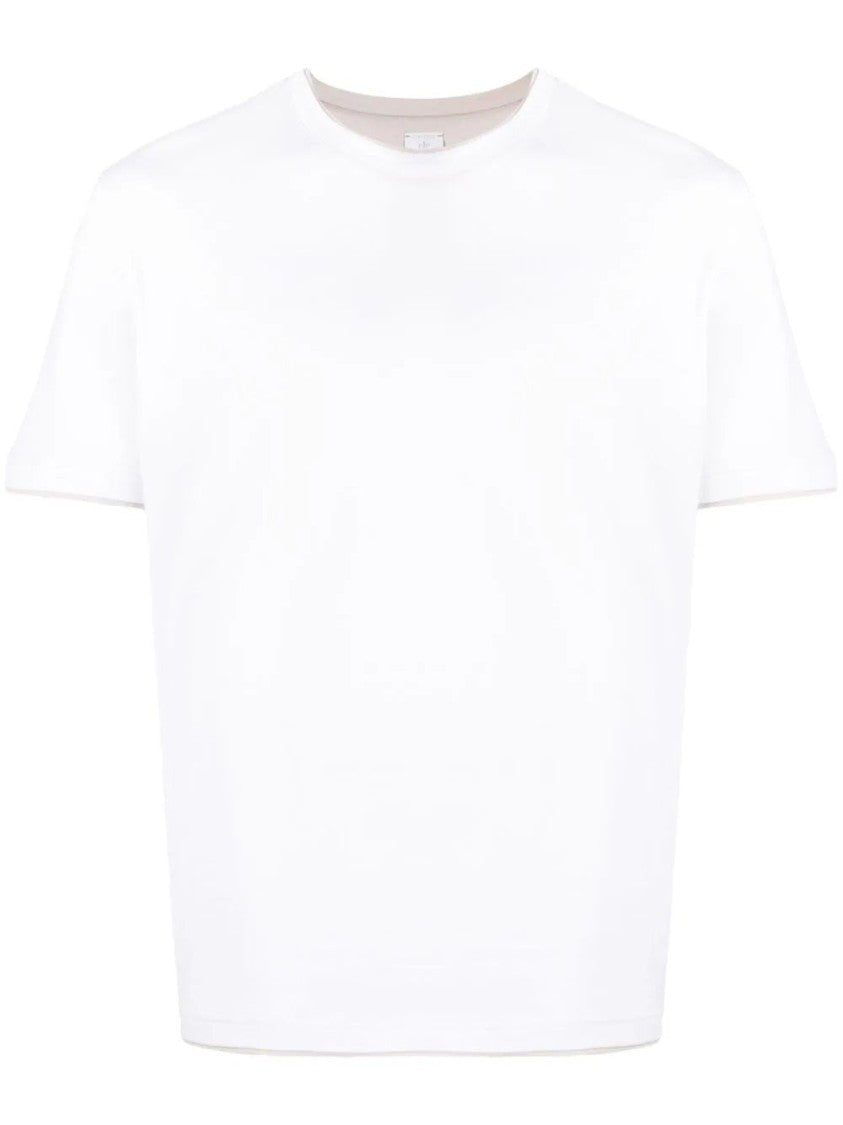 Eleventy Classic White Round Neck T-Shirt