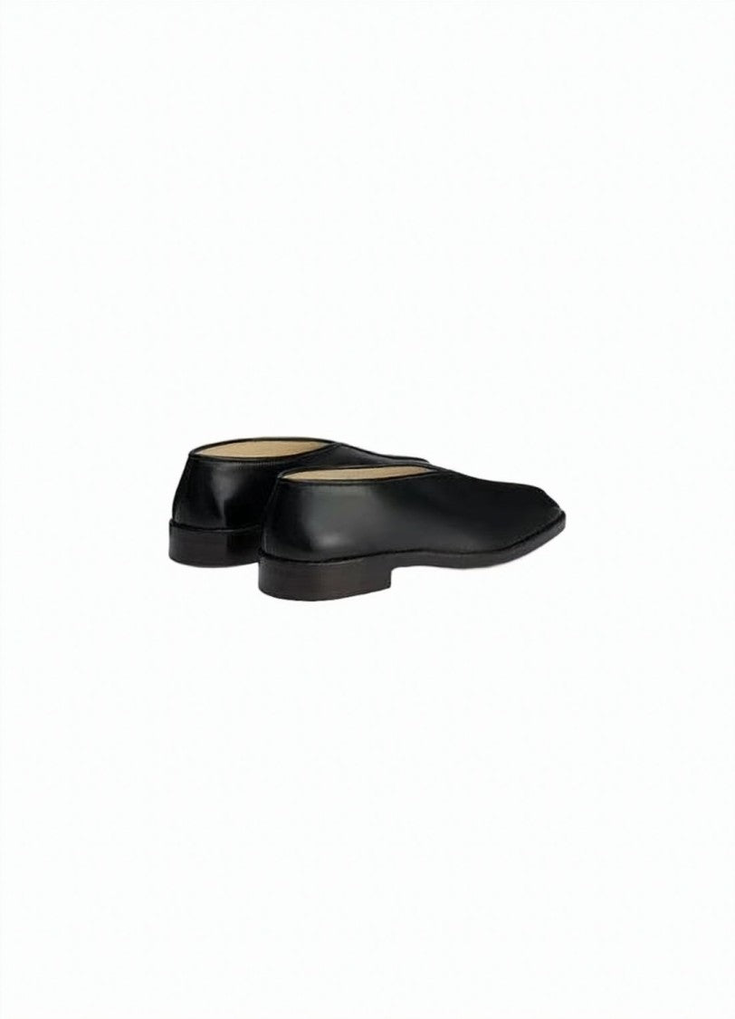 Lemaire Black Leather Loafers With Silhouette