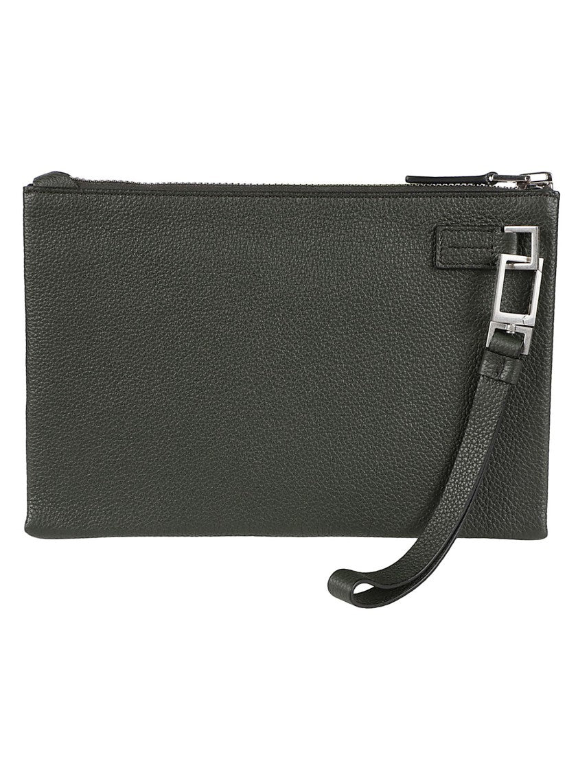 Tom Ford Minimal Line Slim Calf Leather Wrist-Strap Pochette