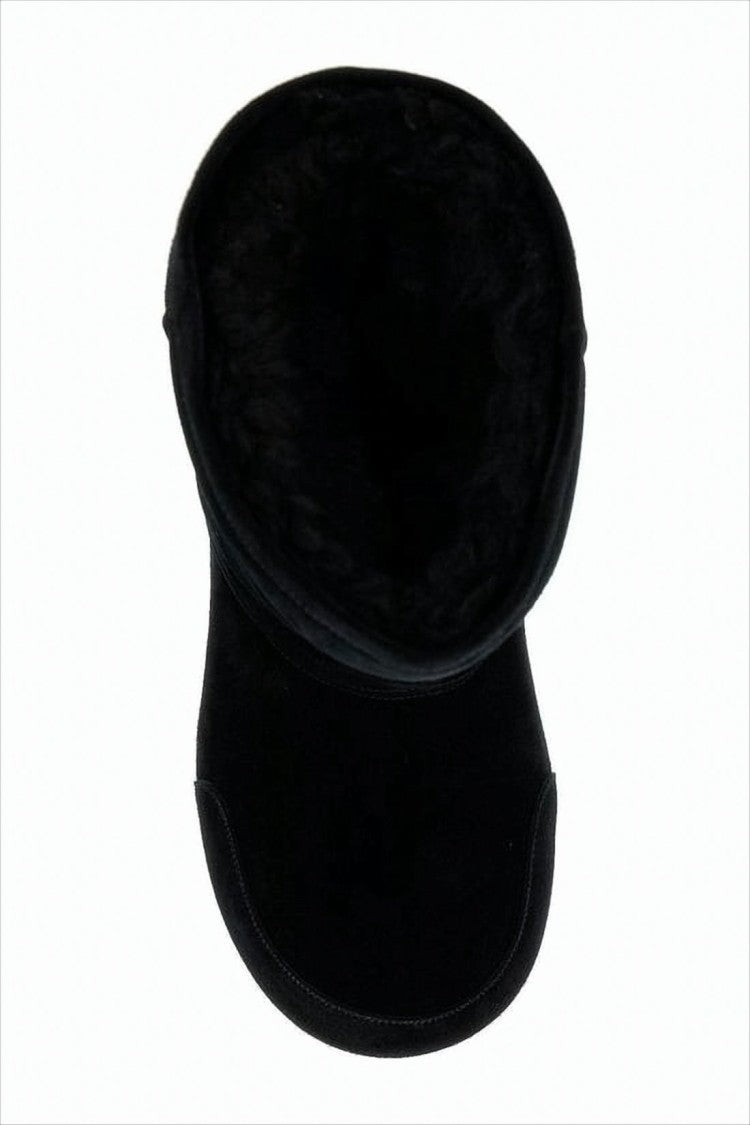 Balenciaga Mid-Calf Black Calf Leather Boots With Rugged Sole